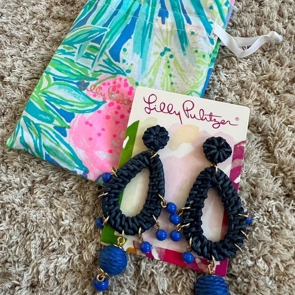 Lilly Pulitzer Raffia Earrings - NWT - Picture 3 of 6